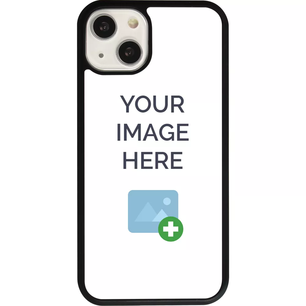 Personalisierte Hülle mit schwarzen Silikonrändern - iPhone 15
