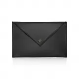 First Pochette Mini-Handtasche aus echtem Kaktusleder und 2 integrierten Riemen - Schwarz