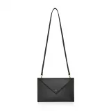 First Pochette Mini-Handtasche aus echtem Kaktusleder und 2 integrierten Riemen - Schwarz