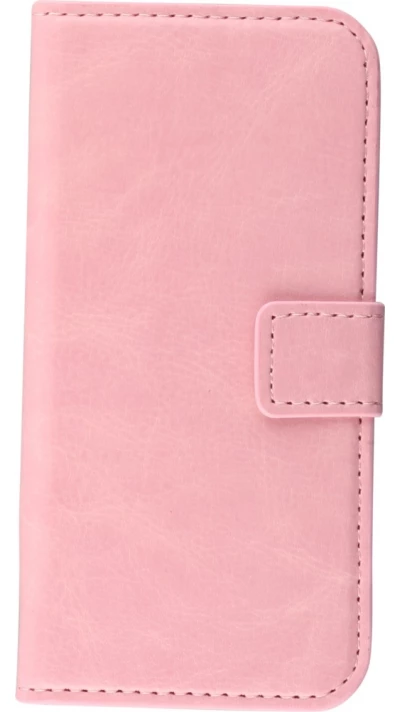 Fourre iPhone 5/5s / SE (2016) - Premium Flip cuir lisse porte-cartes - Rose clair