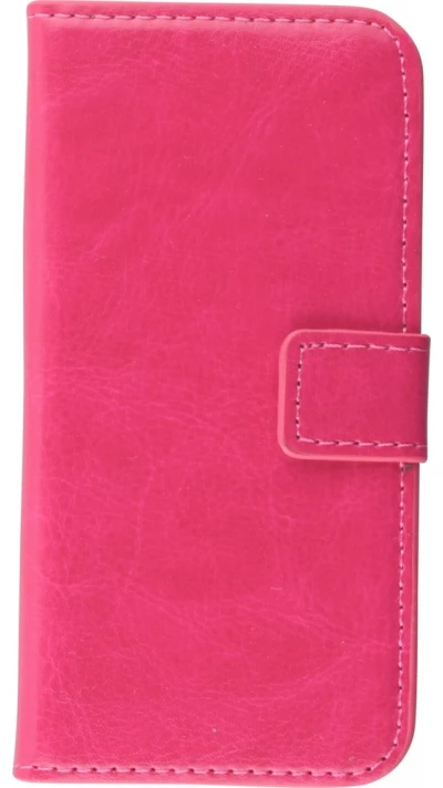 Fourre iPhone 5/5s / SE (2016) - Premium Flip cuir lisse porte-cartes - Rose foncé