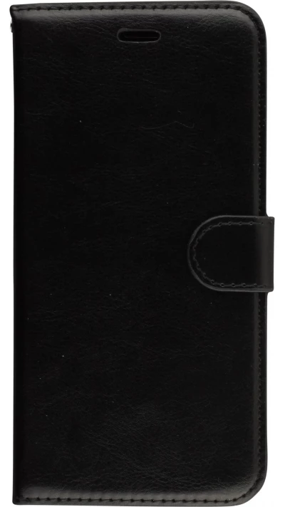 Fourre iPhone 6 Plus / 6s Plus - Premium Flip cuir lisse porte-cartes - Noir