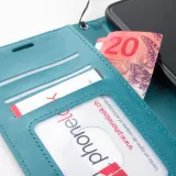 Hülle Samsung Galaxy S25 - Premium Flip Leder Tasche - Türkis