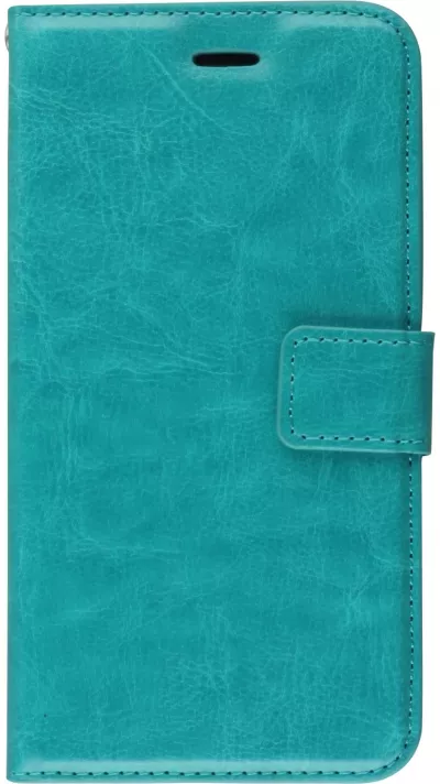Hülle iPhone 15 Pro - Premium Flip Leder Tasche - Türkis