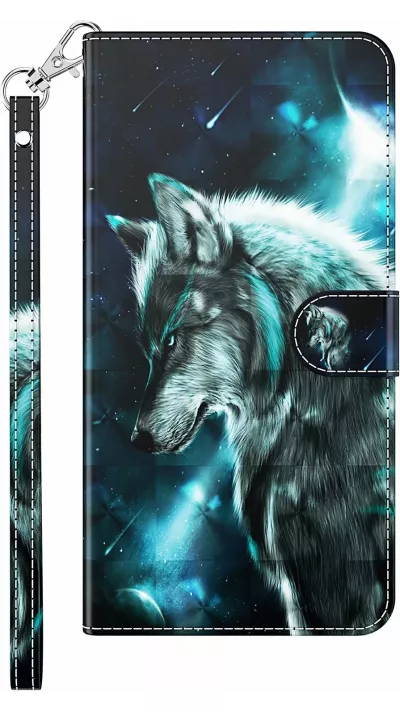 Hülle iPhone 15 Pro - 3D Flip Wolf Universe
