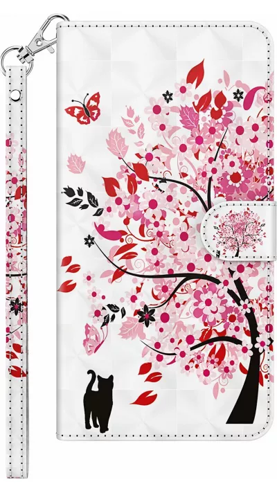 iPhone 15 Pro Case Hülle - 3D Flip Baum in voller Blüte