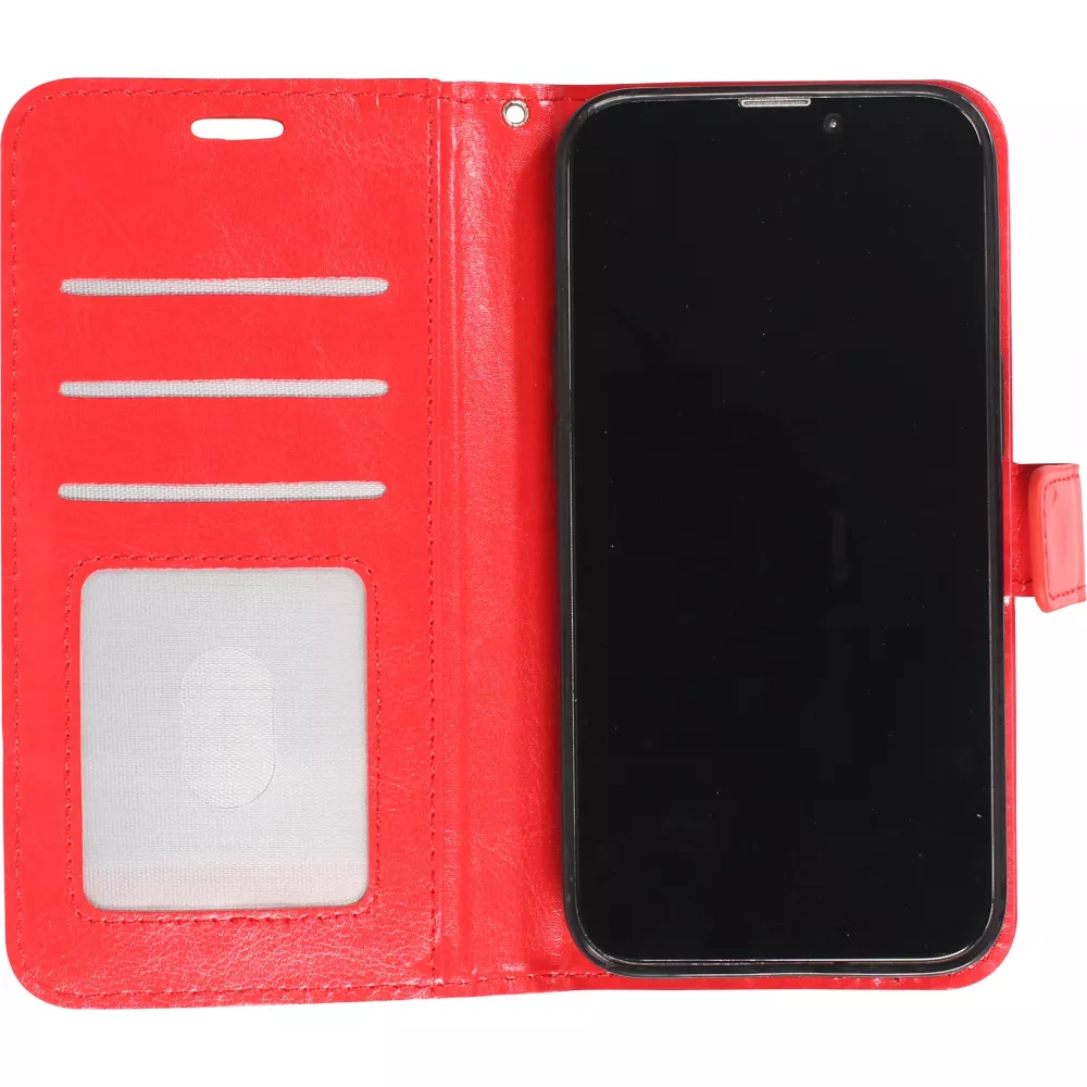 Samsung Galaxy S25 Ultra Case Hülle - Premium Flip Leder Tasche - Rot