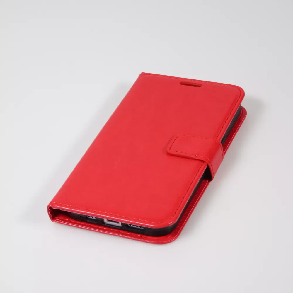 Samsung Galaxy S25 Ultra Case Hülle - Premium Flip Leder Tasche - Rot