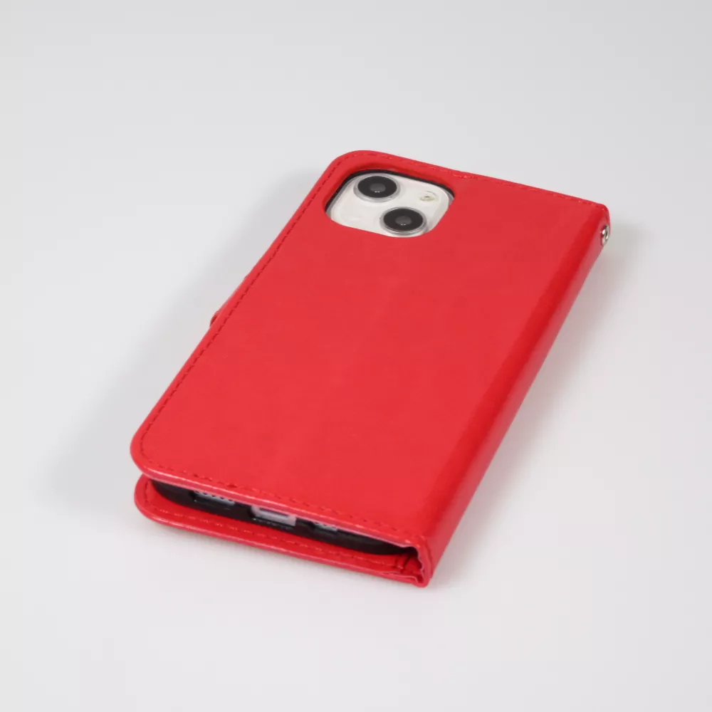 Samsung Galaxy S25 Ultra Case Hülle - Premium Flip Leder Tasche - Rot