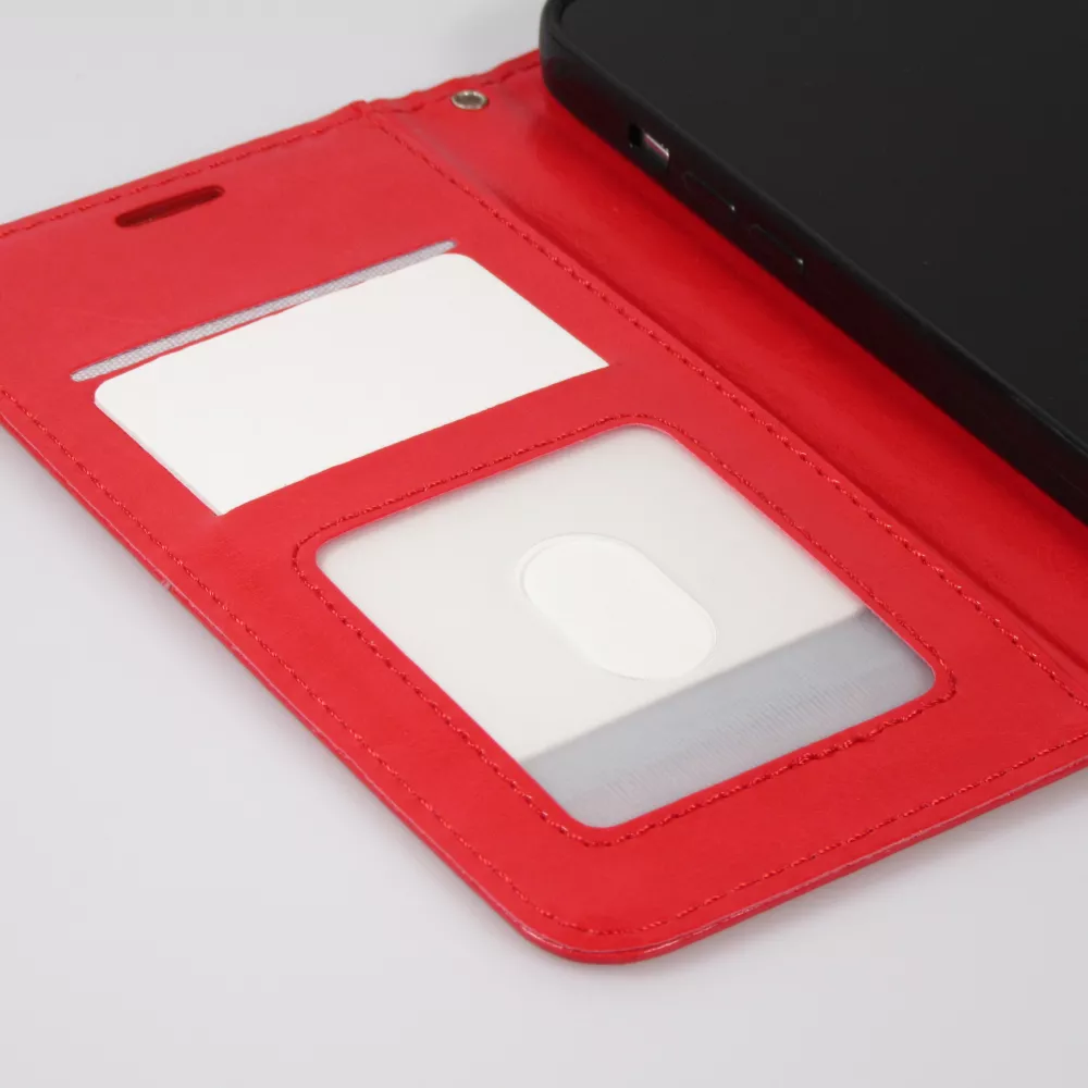 Samsung Galaxy S25 Ultra Case Hülle - Premium Flip Leder Tasche - Rot
