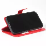 Samsung Galaxy S25 Ultra Case Hülle - Premium Flip Leder Tasche - Rot