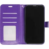 iPhone 15 Case Hülle - Premium Flip Leder Tasche - Violett