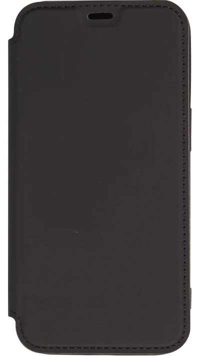 iPhone 15 Pro Case Hülle - Flip weiches Silikon mit matt glatter Oberfläche - Schwarz