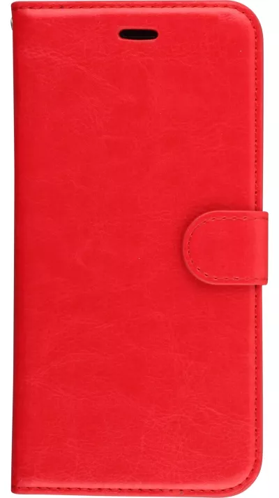 Fourre iPhone 6 Plus / 6s Plus - Premium Flip cuir lisse porte-cartes - Rouge