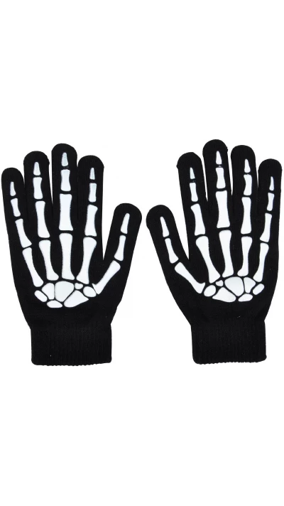 Gants tactiles squelette effrayants de taille universelle avec compatibilité avec l'écran du téléphone