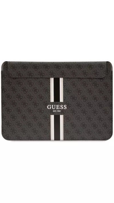 Guess Logo Stripes Housse pour Laptop et MacBook 13" & 14" - Noir