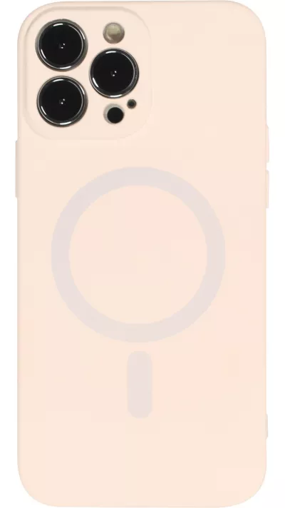 iPhone 15 Pro Case Hülle - Soft-Shell silikon cover mit MagSafe und Kameraschutz - Vanille
