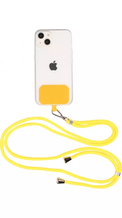 Lacet accessoire universel adaptateur pour coques de smartphone collier élégant - Jaune