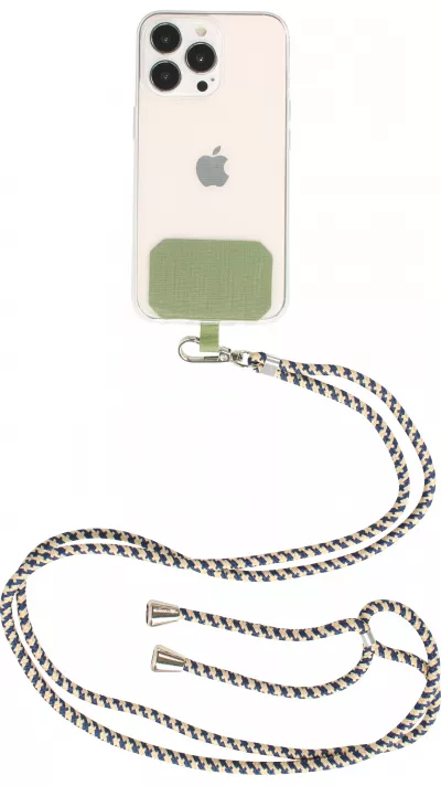 Lacet accessoire universel adaptateur pour coques de smartphone collier élégant - Vert - Bleu