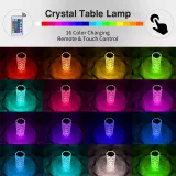 Tragbare kabellose Touch-Stimmungslampe mit Kristalleffekt Mehrfarbige LEDs 16 Farben - Grosse Version (21,5 cm)