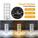 Tragbare kabellose Touch-Stimmungslampe mit Kristalleffekt Mehrfarbige LEDs 16 Farben - Grosse Version (21,5 cm)
