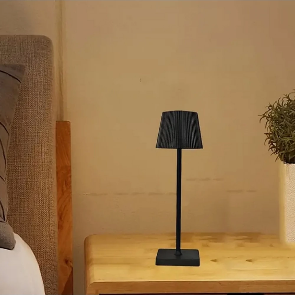Design Tischlampe kabellos mit Touch-Steuerung - Dimmbares LED Nachtlicht - Schwarz