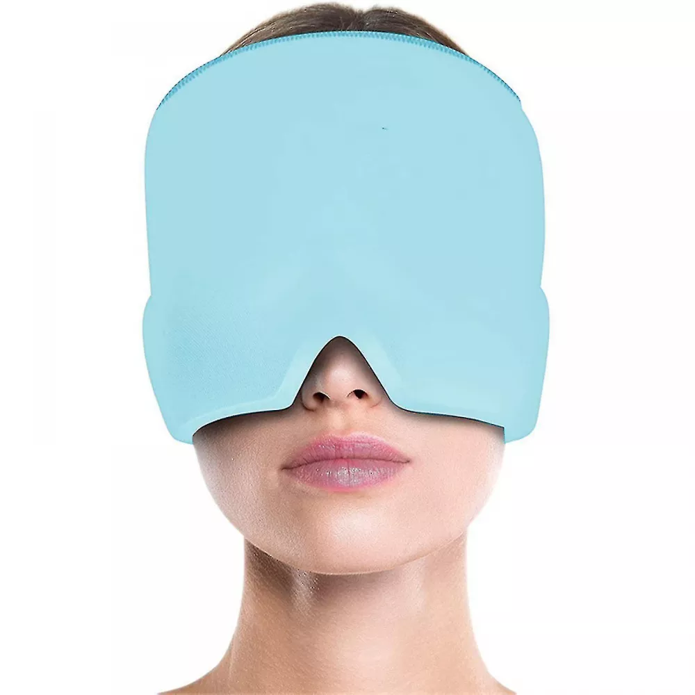 Masque / bonnet universel anti-migraine thérapie froid et chaud pour adulte - Bleu