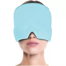 Masque / bonnet universel anti-migraine thérapie froid et chaud pour adulte - Bleu