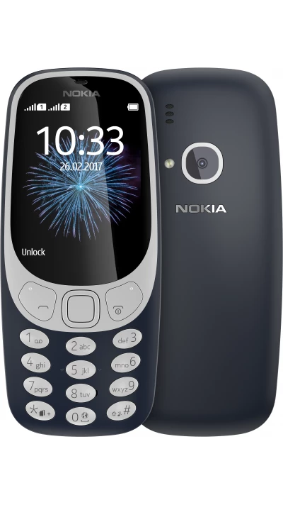 Nokia 3310 - 2G (T1030) - Téléphone portable néo-rétro - Bleu