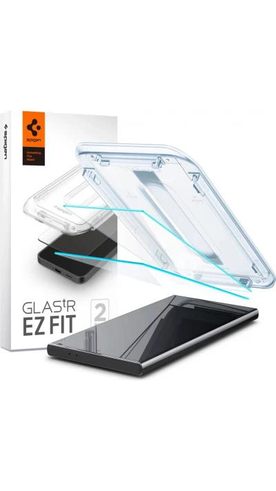 Pack de 2 vitres de protection Spigen Glas.tR EZ Fit avec système d'installation facile - Galaxy S24 Ultra