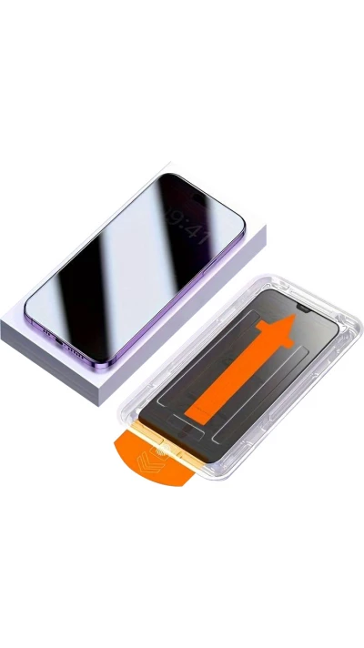 2er-Pack Anti-Spy Schutzscheiben mit automatischem Schnellmontageset und Staubschutz - iPhone 16 Pro Max