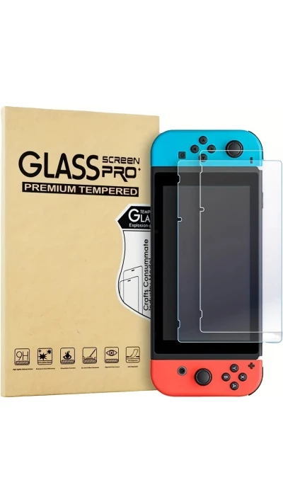 Pack de 2 vitres de protection d'écran en verre trempé pour Nintendo Switch 1
