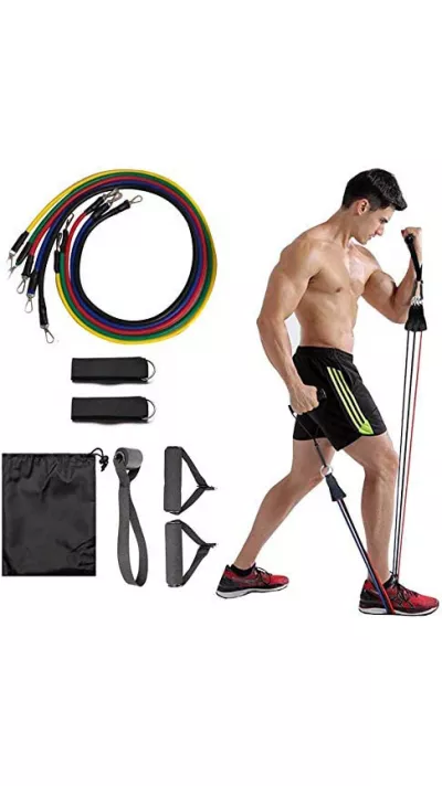 Cordes élastiques de musculation Ensemble de bandes pour sport/fitness (5Kg-45Kg)