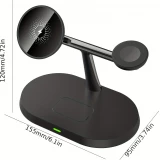 MagSafe 3-in-1 Ovaler Ladegerät für iPhone und Apple Watch - Schwarz