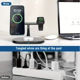 MagSafe 3-in-1 Ovaler Ladegerät für iPhone und Apple Watch - Schwarz