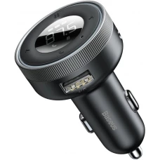 Baseus Enjoy FM Transmitter Auto Ladegerät LED 2x USB / 3.5mm Klinkenstecker Drahtloser MP3-Player Bluetooth 5.0 3.4A (CCLH-01) - Schwarz