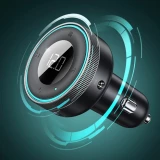 Baseus Enjoy FM Transmitter Auto Ladegerät LED 2x USB / 3.5mm Klinkenstecker Drahtloser MP3-Player Bluetooth 5.0 3.4A (CCLH-01) - Schwarz