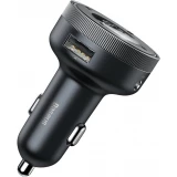 Baseus Enjoy FM Transmitter Auto Ladegerät LED 2x USB / 3.5mm Klinkenstecker Drahtloser MP3-Player Bluetooth 5.0 3.4A (CCLH-01) - Schwarz
