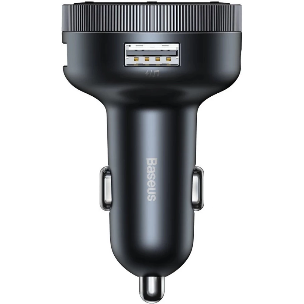 Baseus Enjoy FM Transmitter Auto Ladegerät LED 2x USB / 3.5mm Klinkenstecker Drahtloser MP3-Player Bluetooth 5.0 3.4A (CCLH-01) - Schwarz