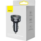 Baseus Enjoy FM Transmitter Auto Ladegerät LED 2x USB / 3.5mm Klinkenstecker Drahtloser MP3-Player Bluetooth 5.0 3.4A (CCLH-01) - Schwarz