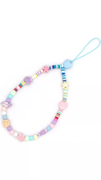 Bijou de téléphone universel / Pendentif bracelet à charms - N°30 coquillage multicolor