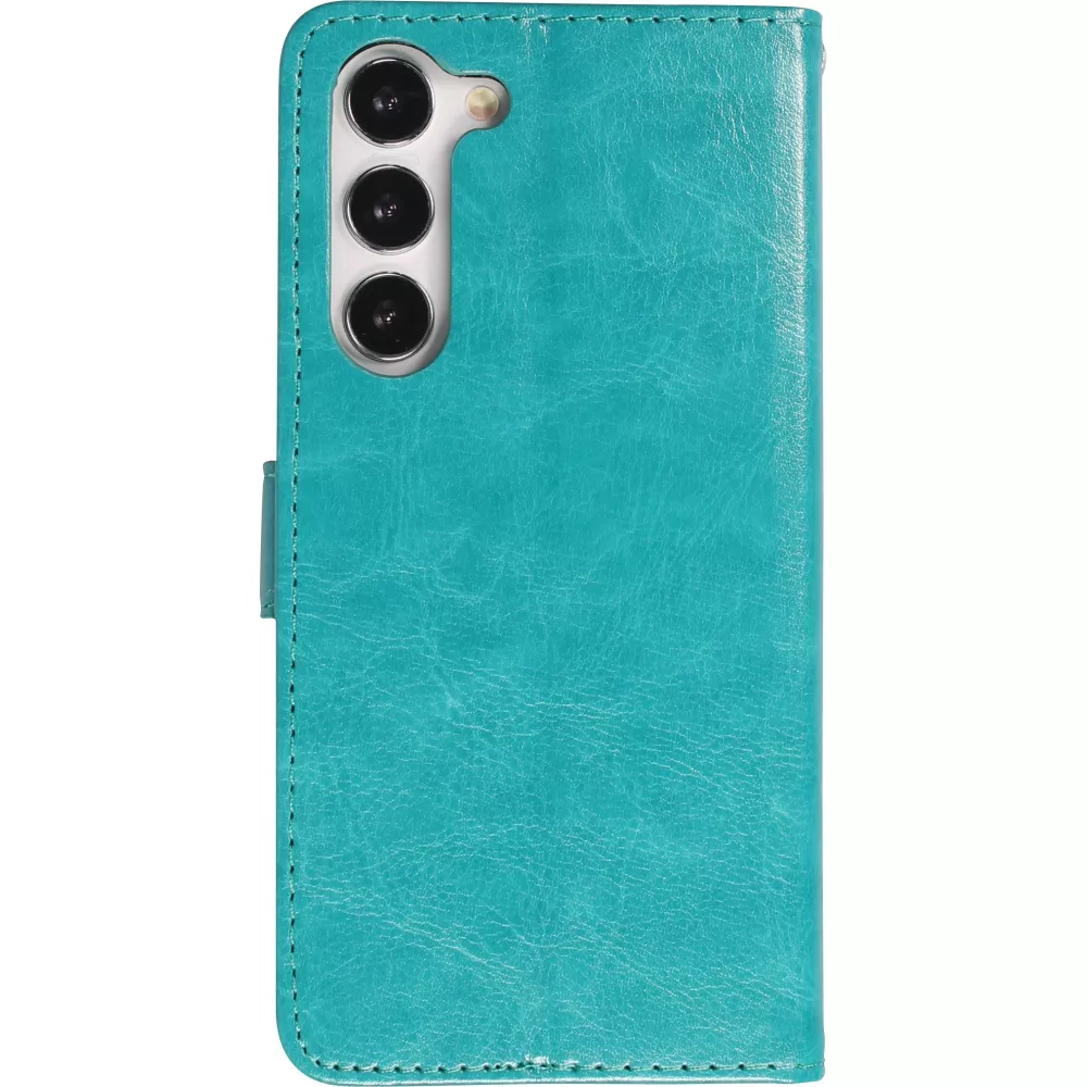 Hülle Samsung Galaxy S25 - Premium Flip Leder Tasche - Türkis