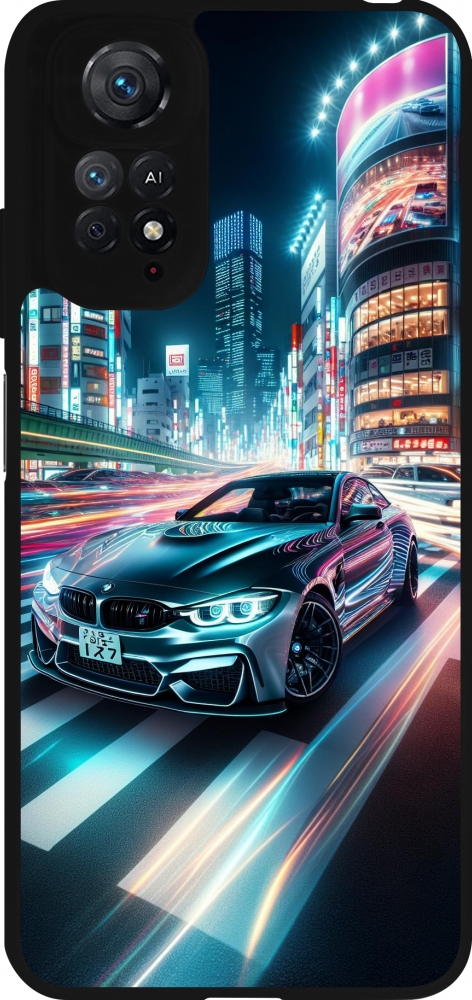 Coque Xiaomi Redmi Note 11 11S Silicone rigide noir BMW M4 Tokyo Night
